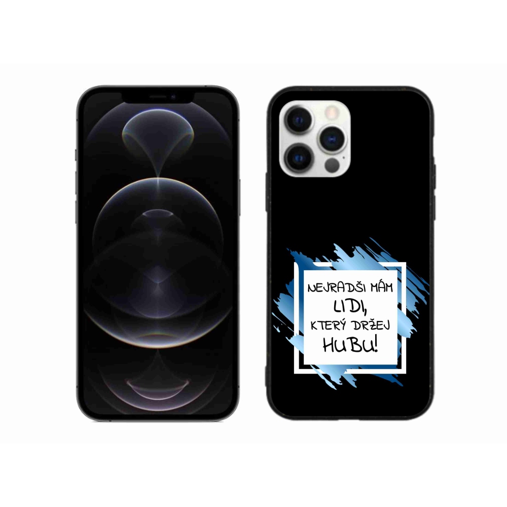 Gél borítás mmCase iPhone 12 Pro Max készülékhez - vicces szöveg 7 fehér és fekete háttérrel