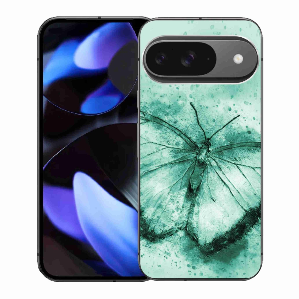 Gél tok mmCase a Google Pixel 9/9 Pro számára - zöld pillangó