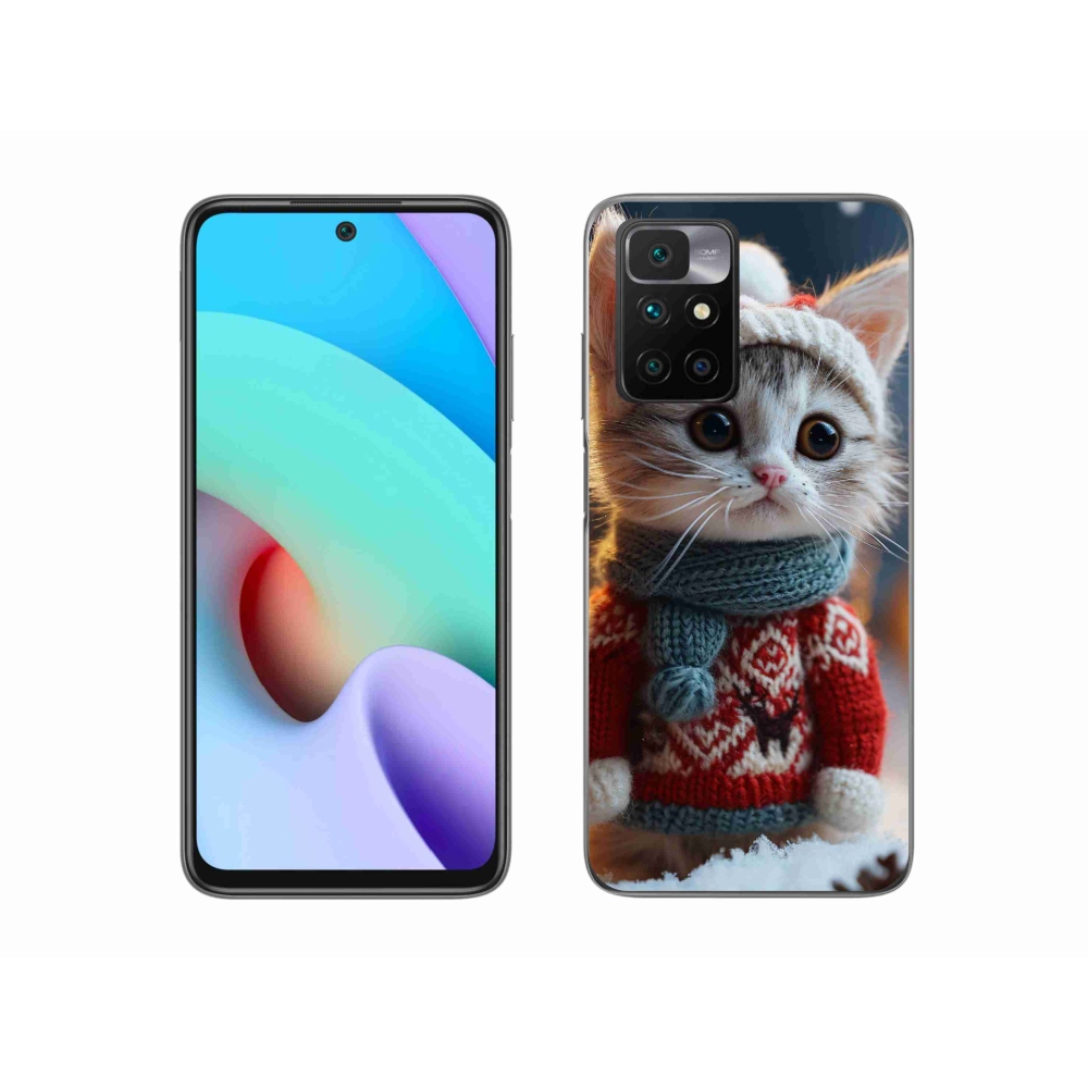 Gél borítás mmCase a Xiaomi Redmi 10/Redmi 10 (2022) - cica pulóverben