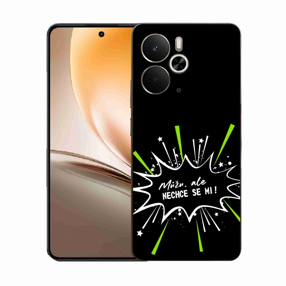 Gél borító mmCase a Realme 14 5G/14T 5G készülékhez - vicces szöveg 11 fekete háttér