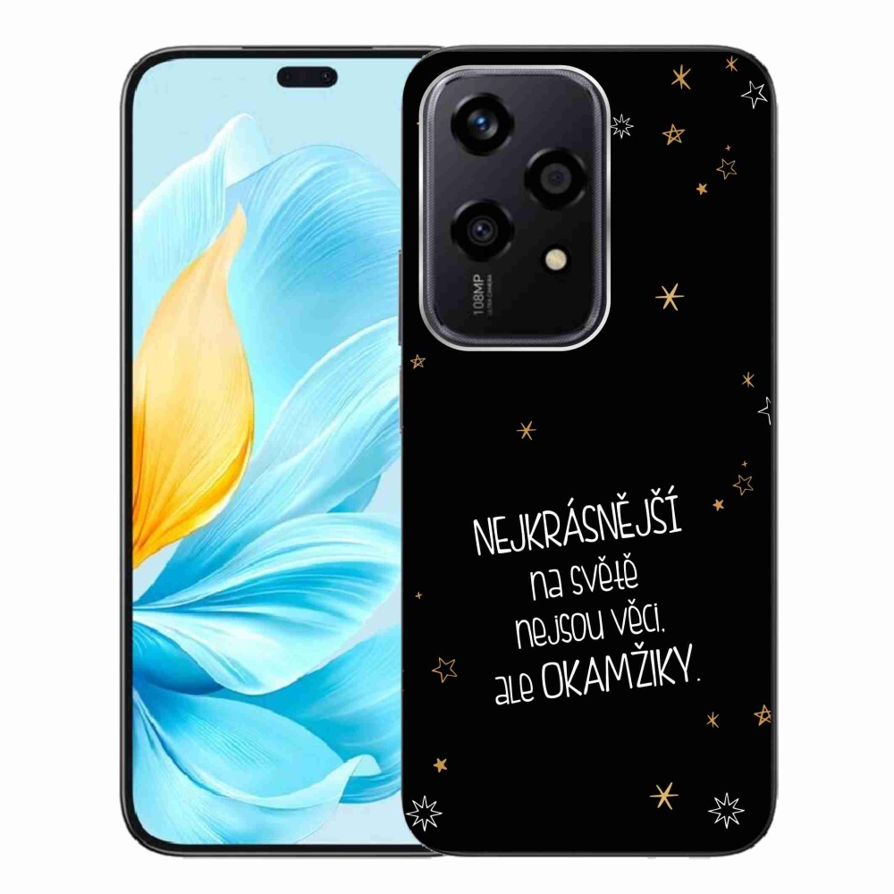 Zselés borítás mmCase a Honor 200 Lite 5G készülékhez - Idézet 4 fekete háttér