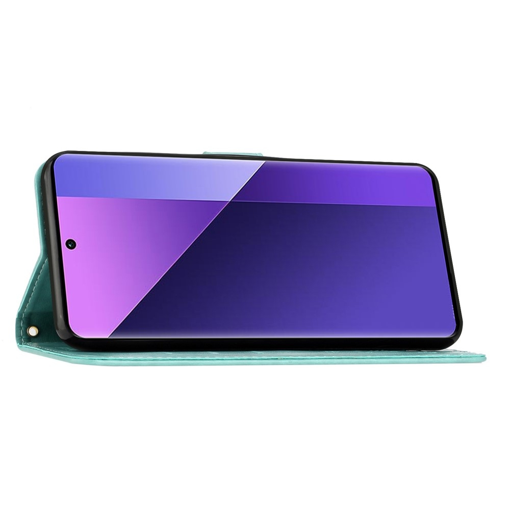 Virágok könyvtáska a Honor 200 Smart 5G-hez - teal színű