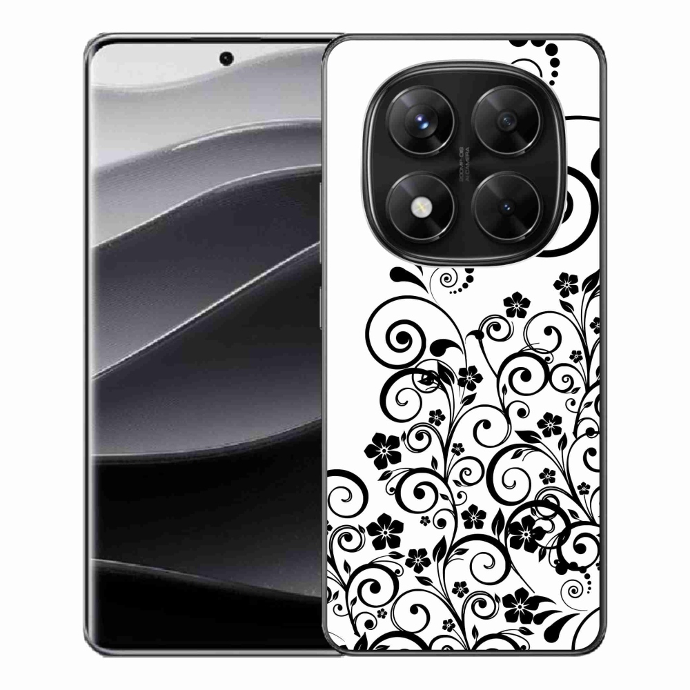 Gél borítás mmCase a Xiaomi Redmi Note 14 Pro 5G/Poco X7 5G számára - fekete és fehér virágminták