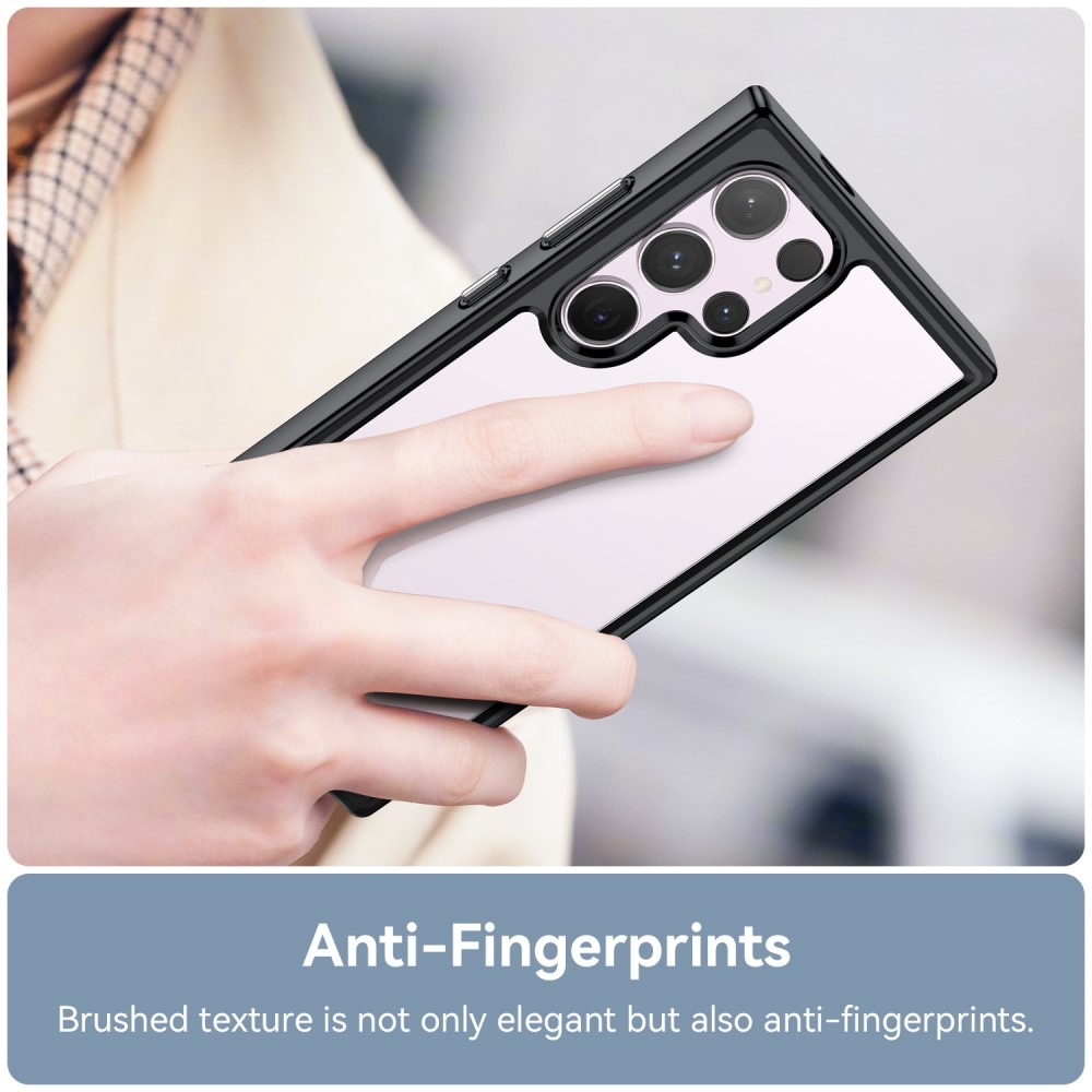 Gél tok fix hátlappal Samsung Galaxy S24 Ultra készülékhez - fekete