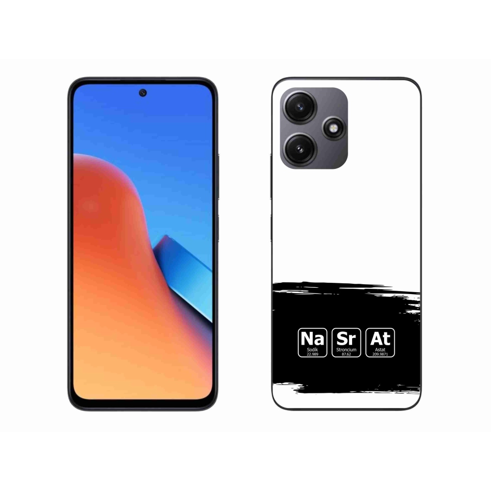 Gél borító mmCase a Xiaomi Redmi 12 5G - kémiai elemek fekete és fehér háttérrel