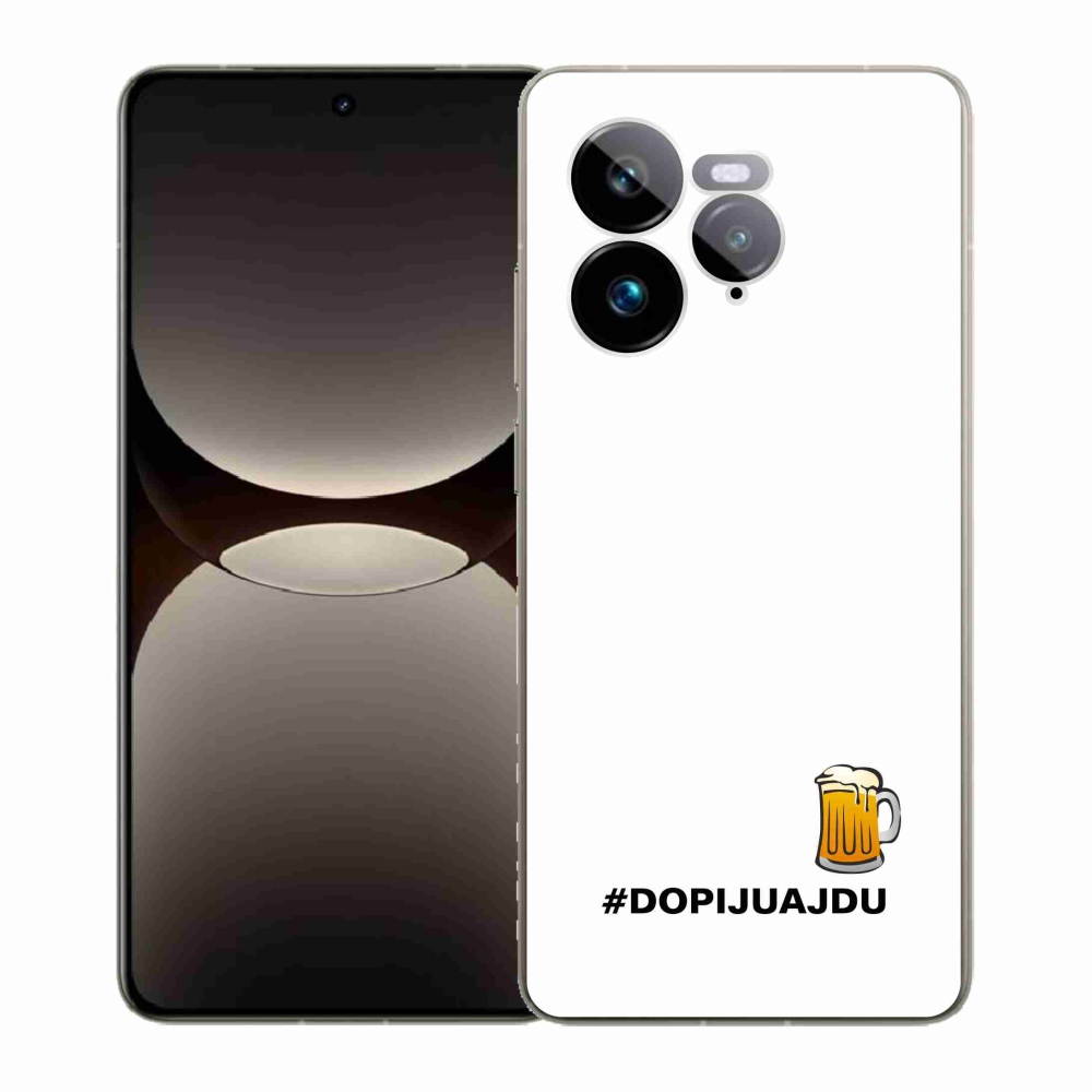 Gél borítás mmCase a Realme GT 7 Pro 5G számára - sör motívum 1 fehér háttér