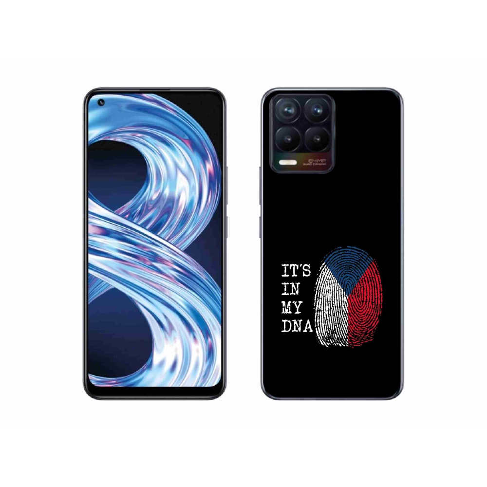 Gél borítás mmCase a Realme 8 Pro-n - zászlós ujjlenyomat fekete háttérrel