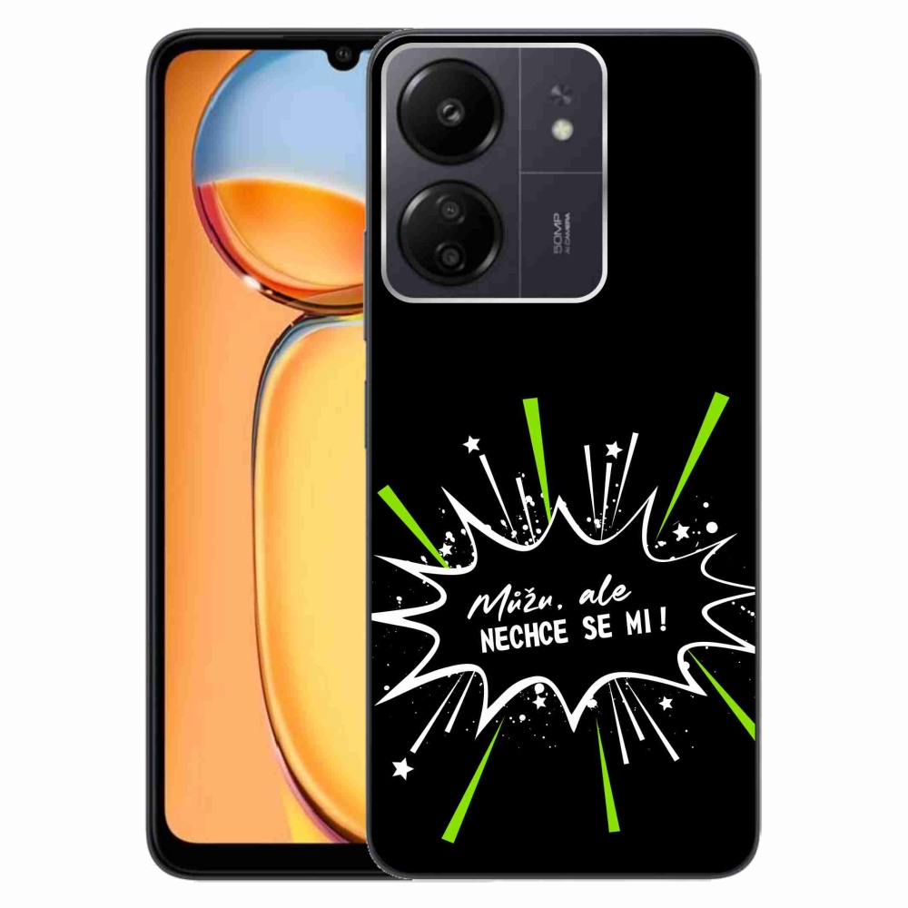 Gél borító mmCase a Xiaomi Poco C65/Redmi 13C-hez - vicces szöveg 11 fekete háttérrel