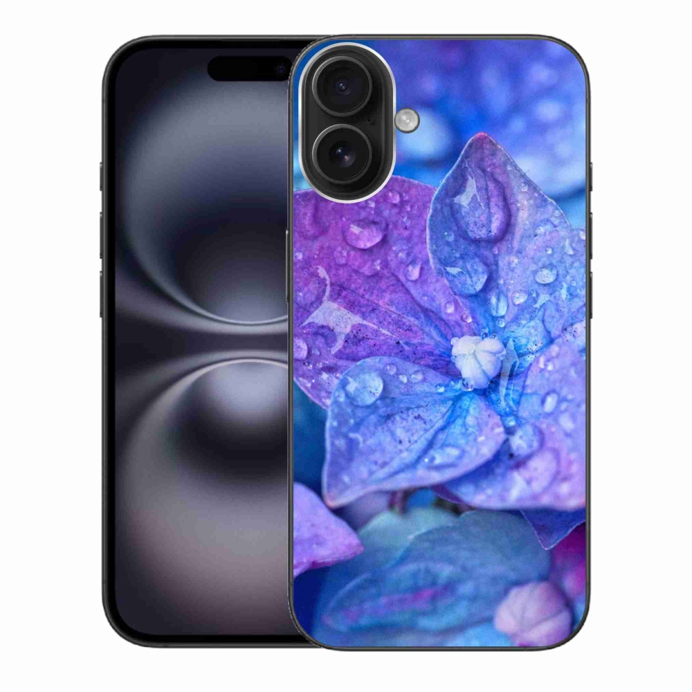 Zselés borítás mmCase iPhone 16 Plus készülékhez - lila virág