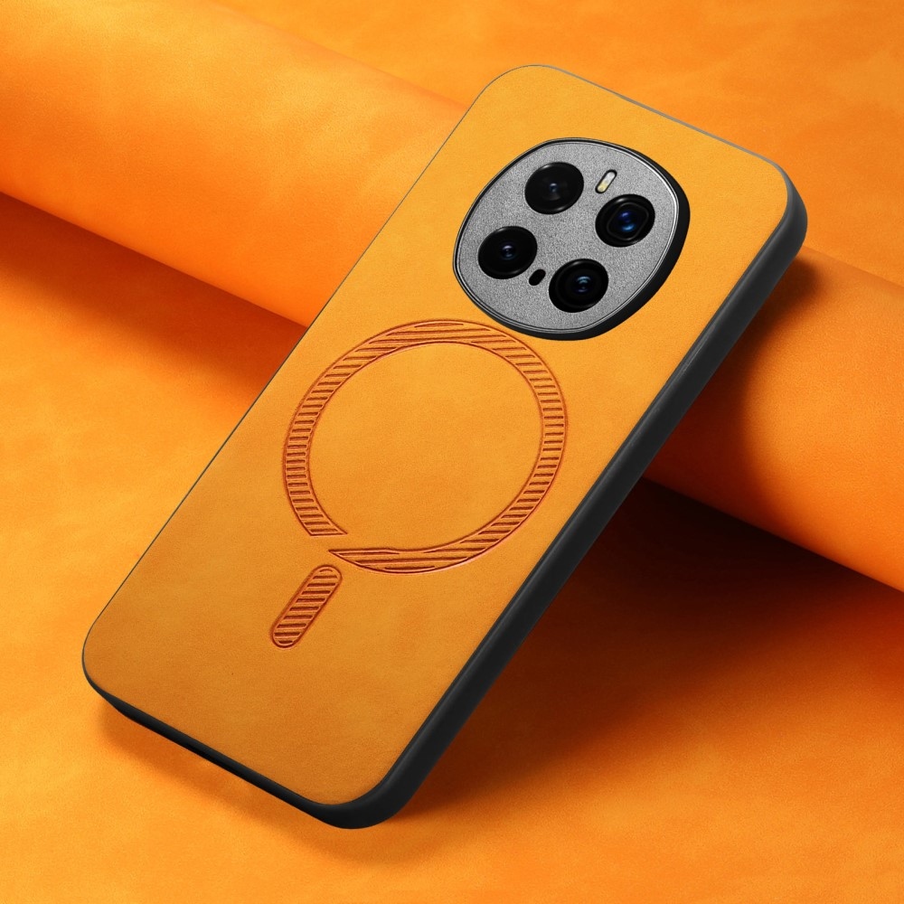 Skiny gél tok műbőrrel és MagSafe támogatással a Honor Magic 7 Pro 5G számára - Sárga