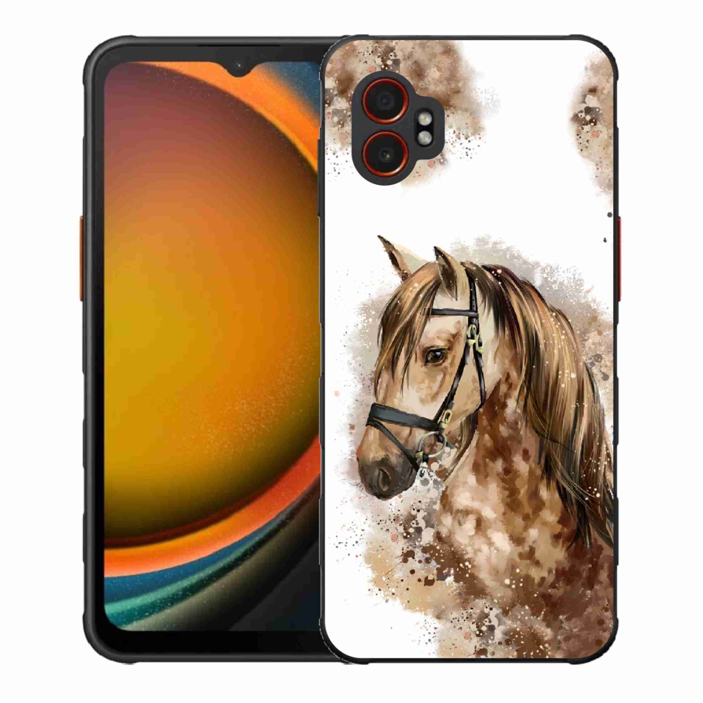 Zselés borítás mmCase Samsung Galaxy Xcover 7 Pro - barna rajzfilm lóhoz