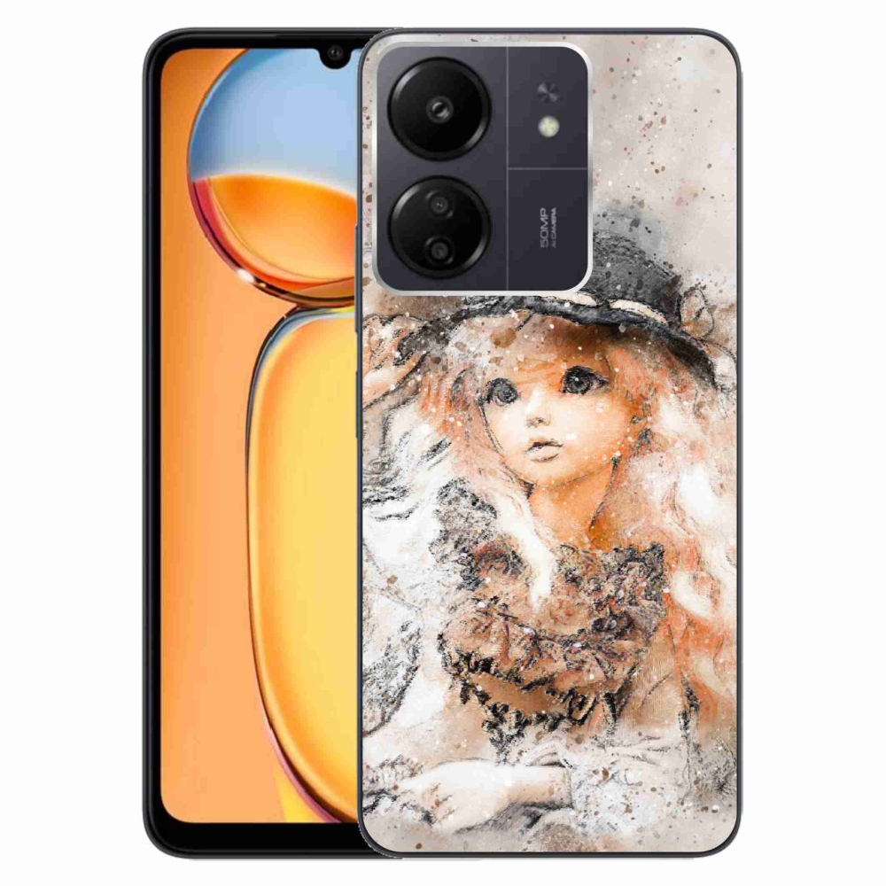 Gél borítás mmCase a Xiaomi Poco C65/Redmi 13C-hez - lány kalapban