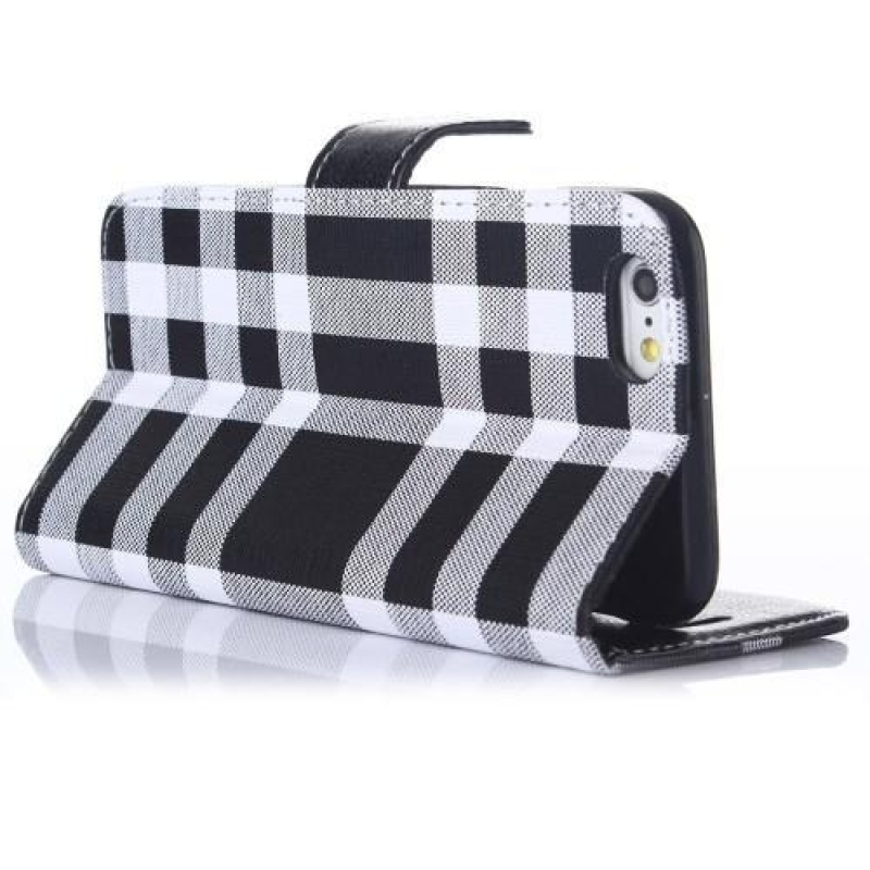 Fancy pénztárca tok iPhone 6 Plus és 6s Plus készülékhez - fekete és fehér