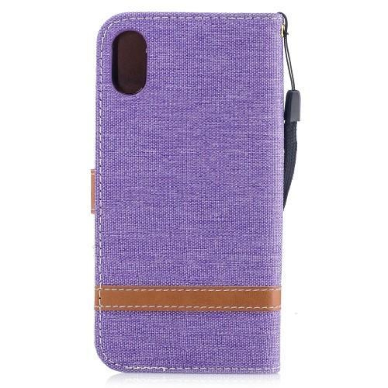 Textil/PU bőr tok iPhone X készülékhez - piros