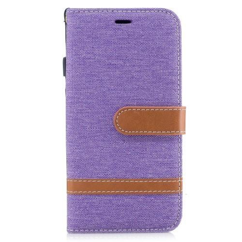 Textil/PU bőr tok iPhone X készülékhez - piros