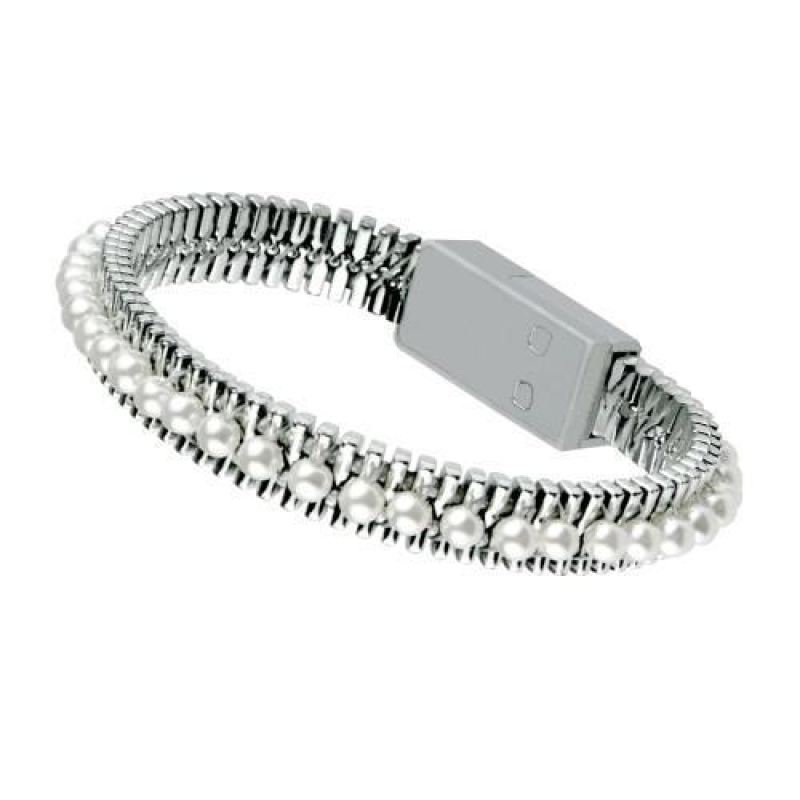 Pearl micro USB karkötő töltéshez és szinkronizáláshoz - arany színben