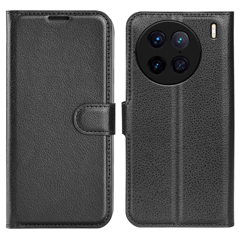 Litchi könyv tok a Vivo X90 Pro készülékhez - fekete
