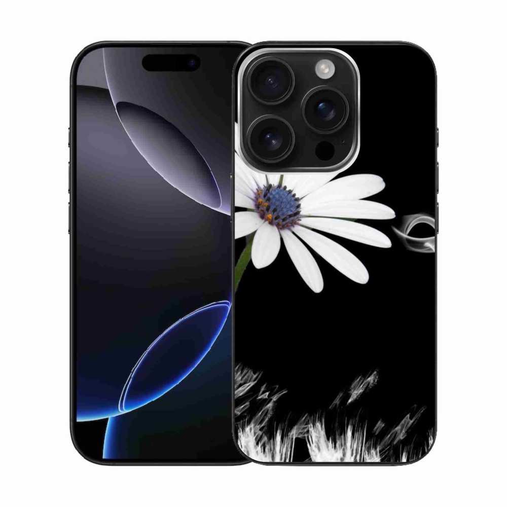 Zselés borítás mmCase iPhone 16 Pro készülékhez - fehér virág