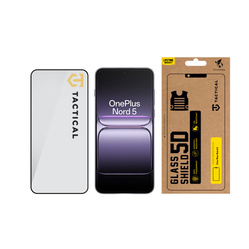 Taktikai üvegpajzs 5D üveg a OnePlus Nord 5 Fekete számára