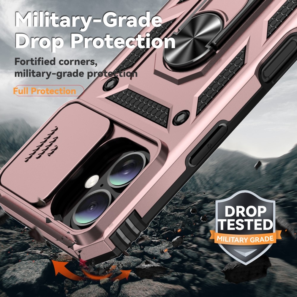 Tartós csúszóborítás iPhone 16 készülékhez - rózsaarany