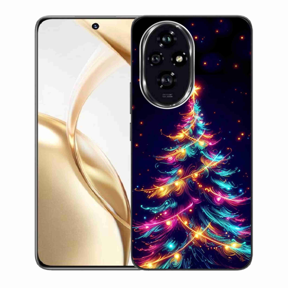 Zselés borítás mmCase a Honor 200 5G számára - neon karácsonyfa