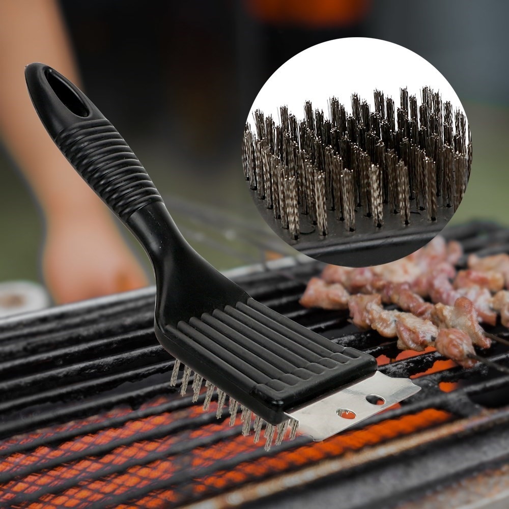 BBQ grillkefe rozsdamentes acélból, acél sörtékkel