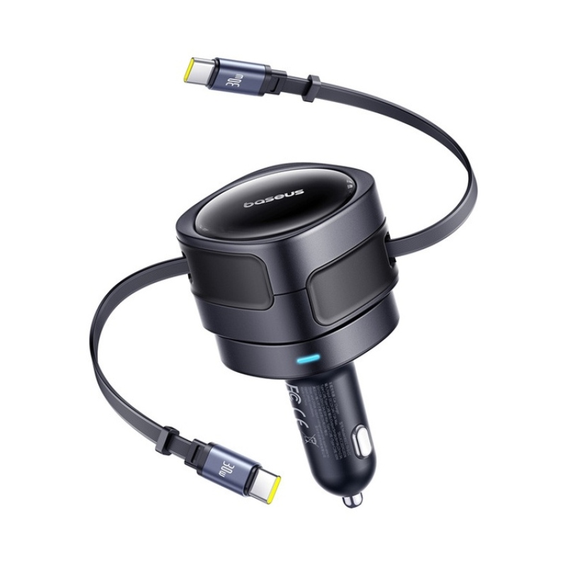 Baseus Enjoyment Max USB-C/USB-C autós töltő, 60 W, Cosmic Black