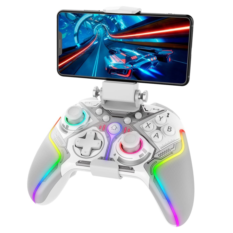 iPega 9666BH Bluetooth RGB Gamepad Android/iOS/PS3/PS4/PC/N-Switch fehér színben