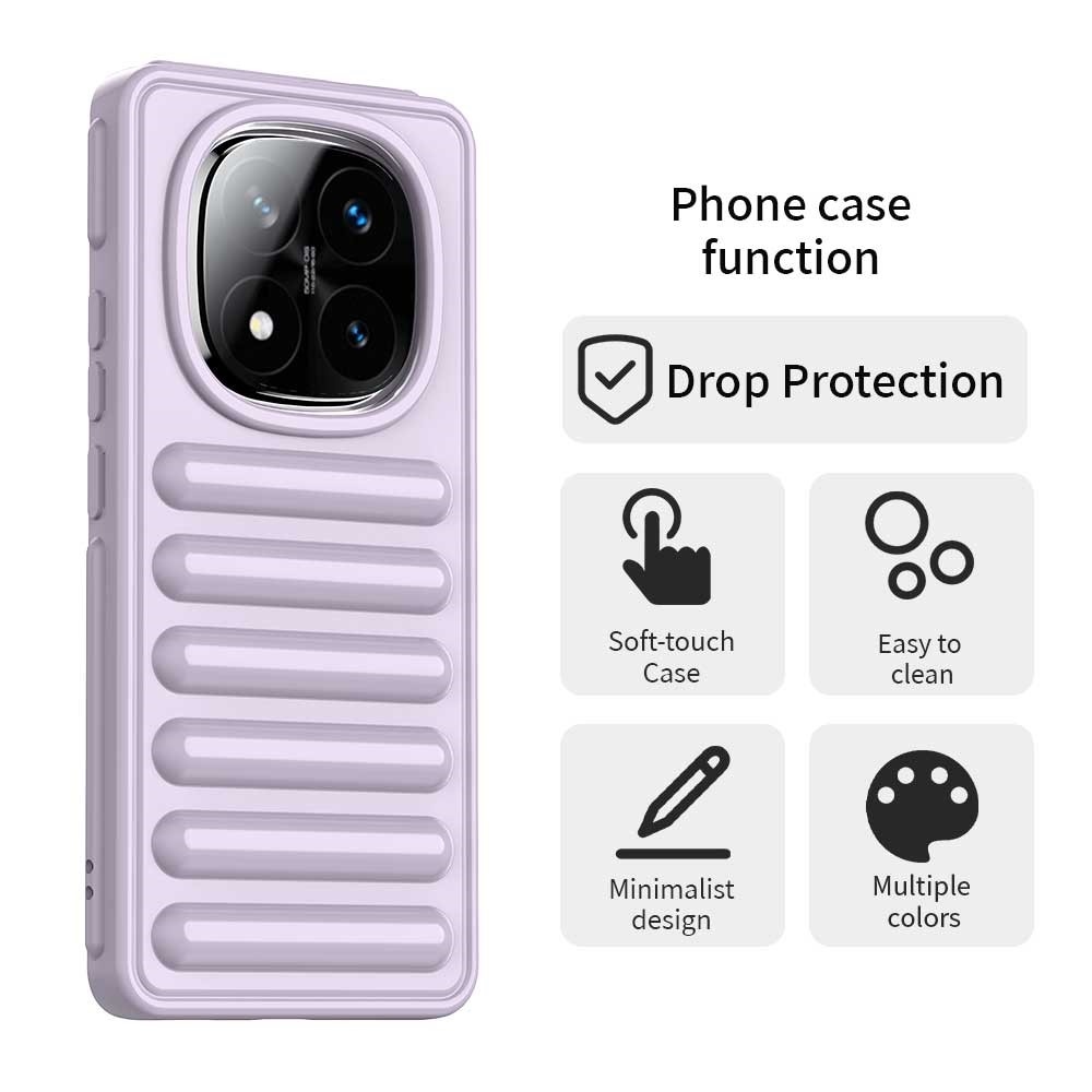 Csíkos tartós borító Xiaomi Redmi Note 14 Pro+ 5G - lila