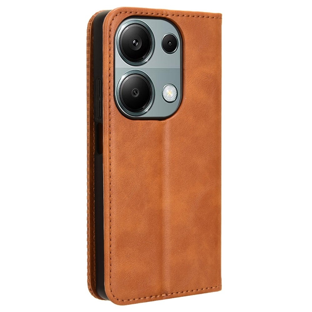 Vintage könyv tok Xiaomi Redmi Note 14S/Note 13 Pro 4G/Poco M6 Pro - barna színben