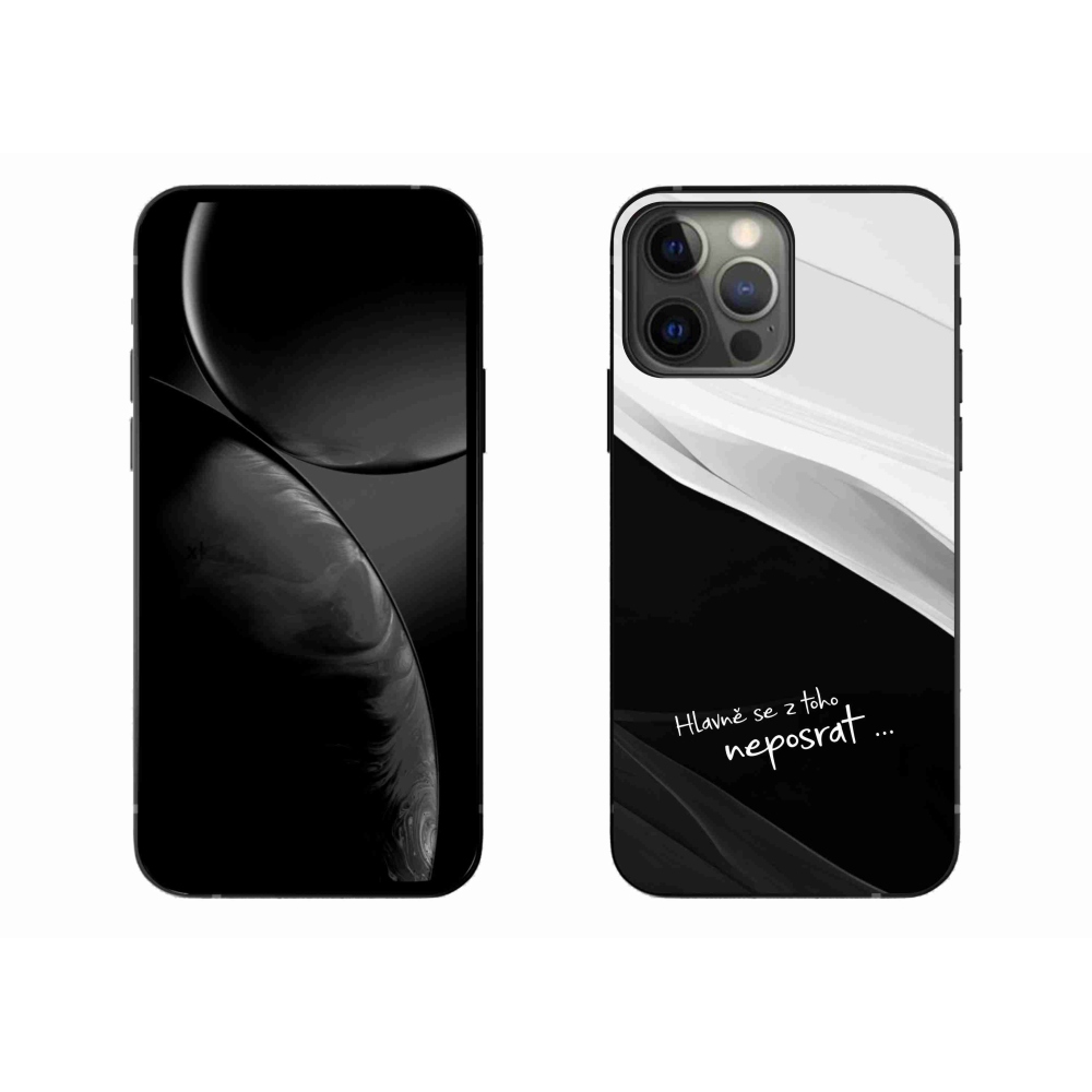 Gél borítás mmCase iPhone 13 Pro Max 6.7 készülékhez - vicces szöveg 13 fekete és fehér háttérrel