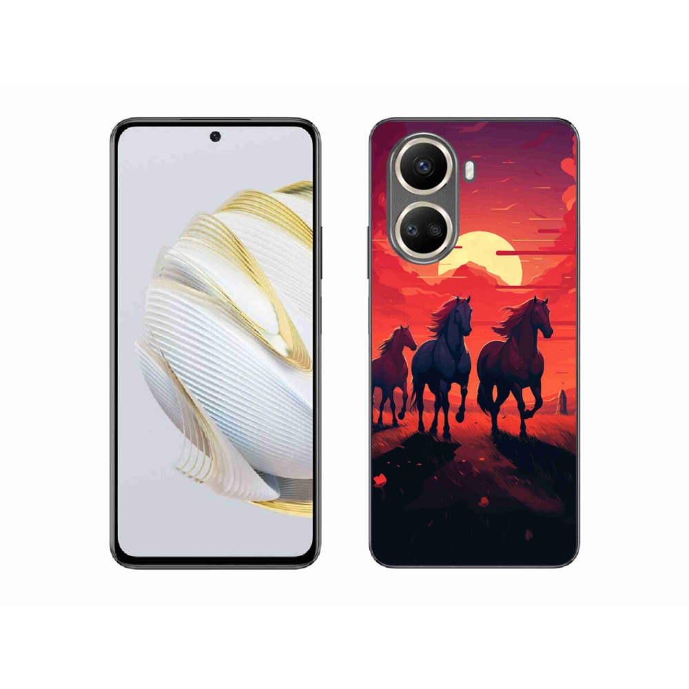 Gél borítás mmCase a Huawei Nova 10 SE-n - lovak és naplemente