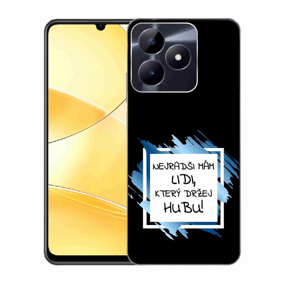 Gél borító mmCase a Realme C51/C53 készülékhez - vicces szöveg 7 fekete és fehér háttérrel