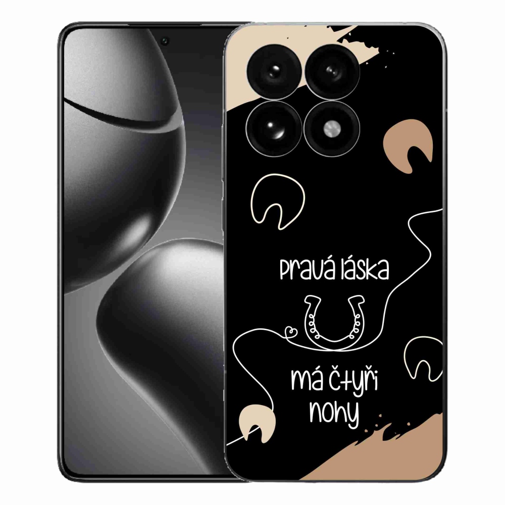 Gél borítás mmCase a Xiaomi 15T-hez - ló motívum fekete háttérrel