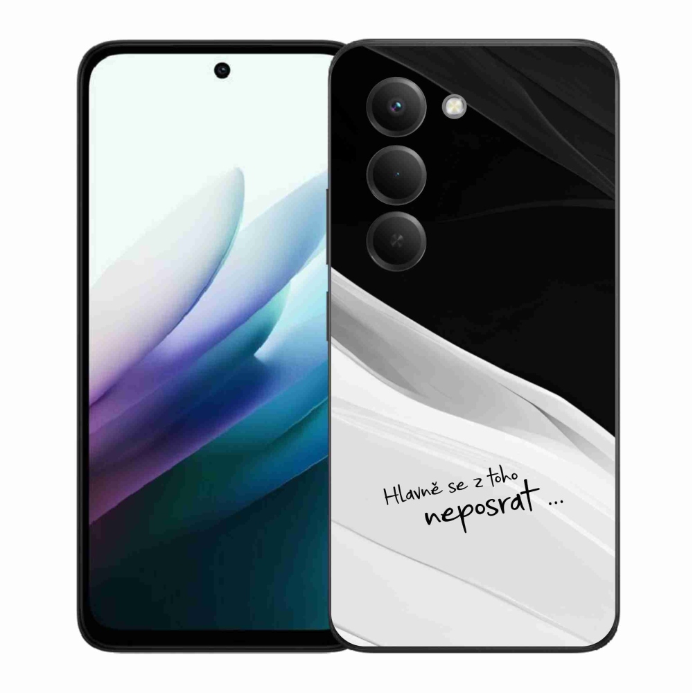 Gél borító mmCase a Xiaomi Redmi 15 4G/5G (171mm) - vicces szöveg 13 fehér és fekete háttérrel