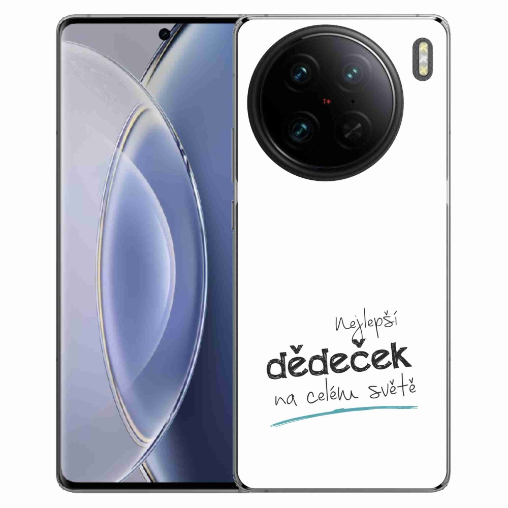 Gélburkolat mmCase a Vivo X90 Pro-n - a legjobb nagypapa 3 fehér háttérrel