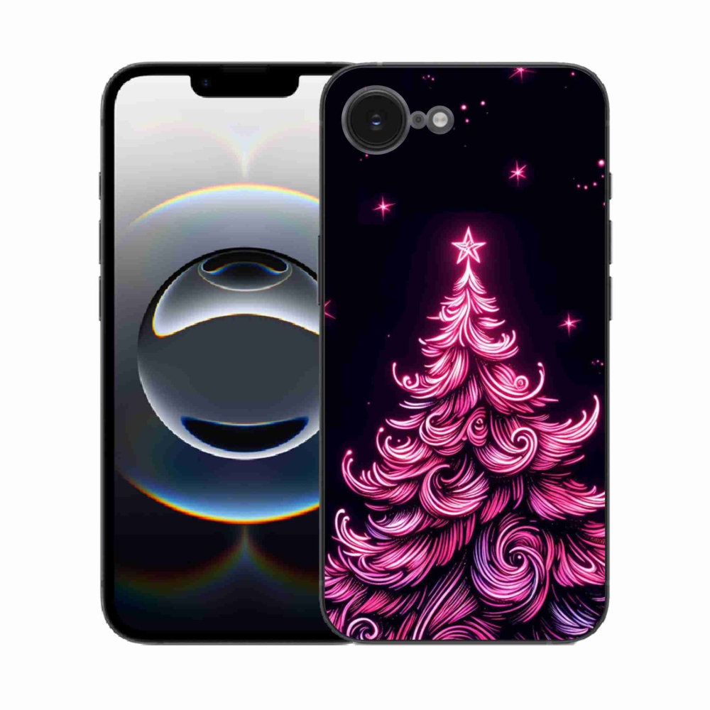 Gél borítás mmCase iPhone 16e készülékhez - neon karácsonyfa 2