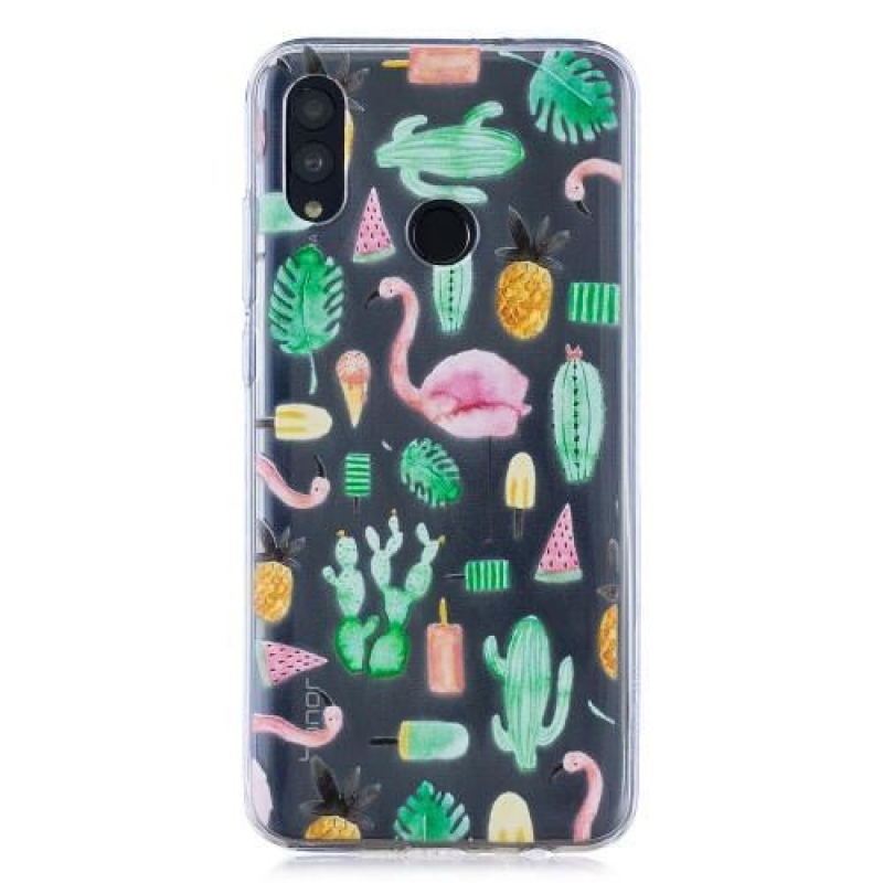 Kép szilikon borítás Honor 10 Lite és Huawei P Smart (2019) készülékhez - flamingó