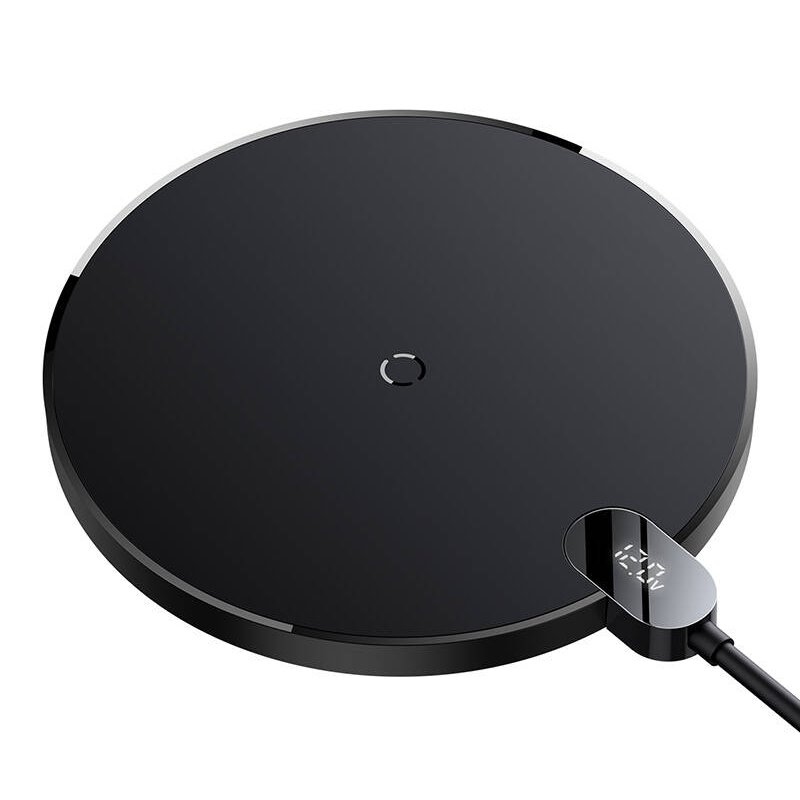 Baseus Digitális LED kijelző Gen 2 vezeték nélküli töltő 15W Fekete