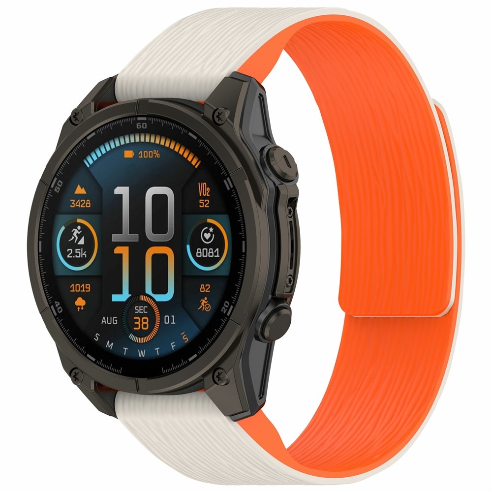Pins szilikon karkötő a Garmin Fenix 8 Pro 47 mm-es/Fenix 8 47 mm-es modellekhez – bézs/narancssárga