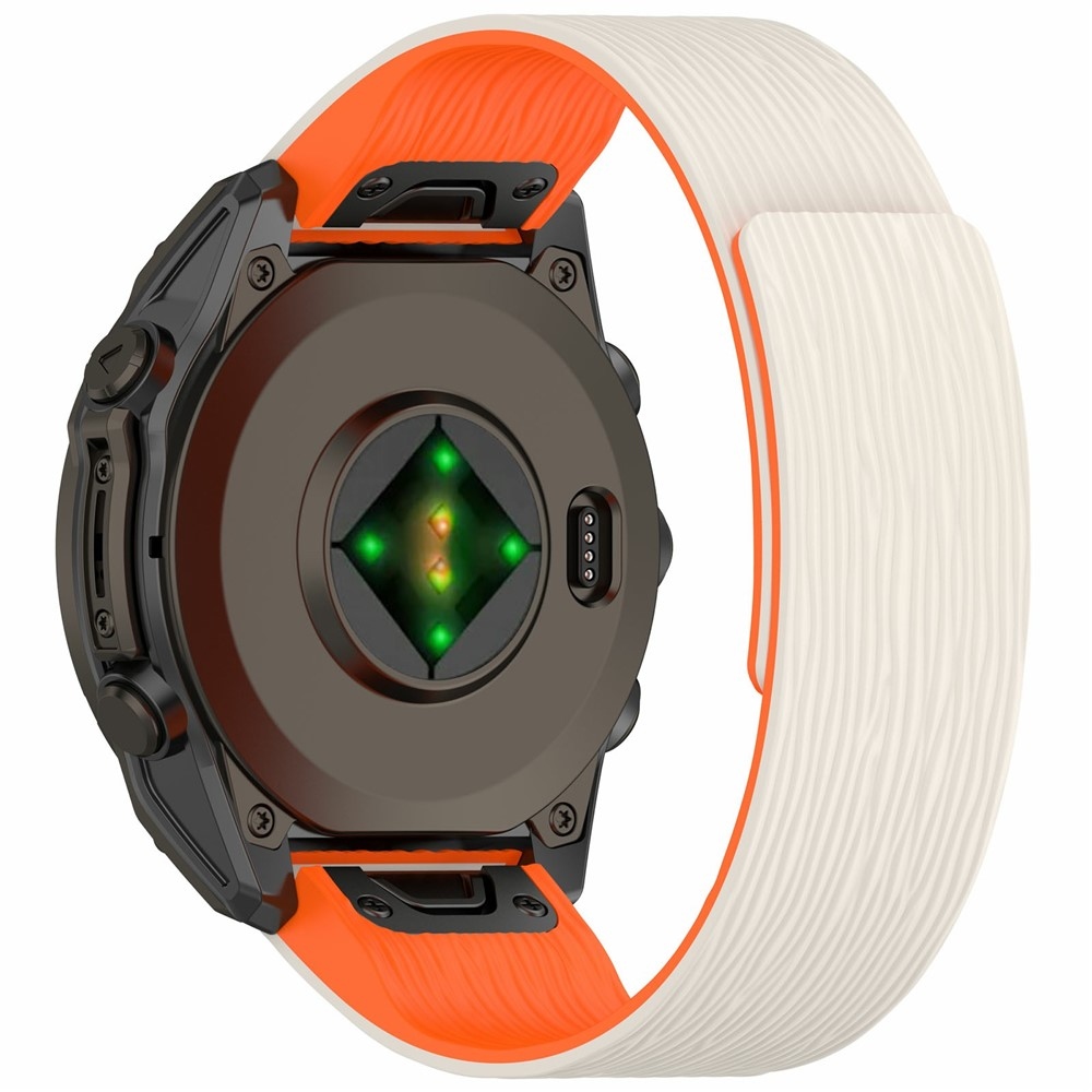 Pins szilikon karkötő a Garmin Fenix 8 Pro 47 mm-es/Fenix 8 47 mm-es modellekhez – bézs/narancssárga