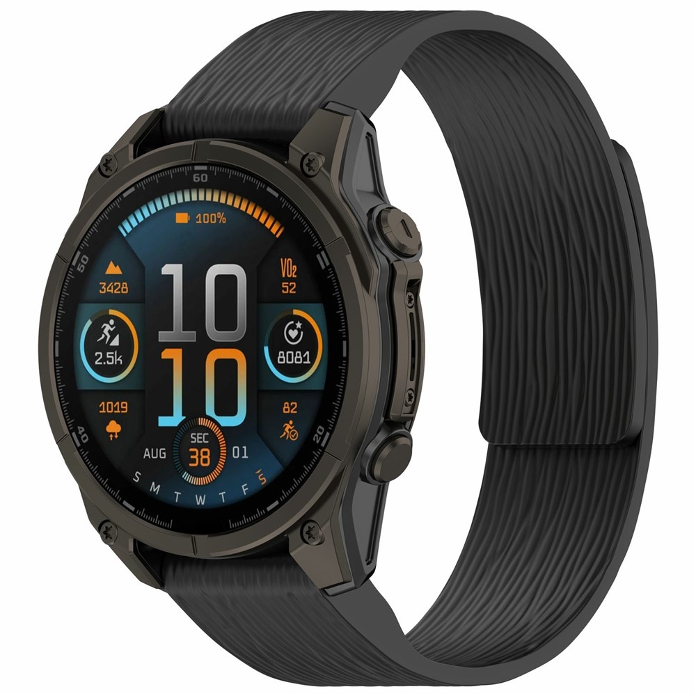 Pins szilikon karkötő a Garmin Fenix 8 Pro 47 mm-es/Fenix 8 47 mm-es modellekhez – fekete