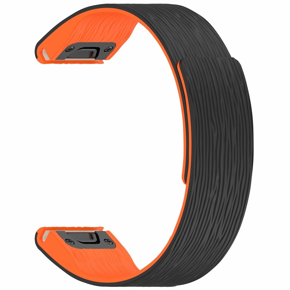 Pins szilikon karkötő a Garmin Fenix 8 Pro 47 mm-es/Fenix 8 47 mm-es modellekhez – fekete/narancssárga