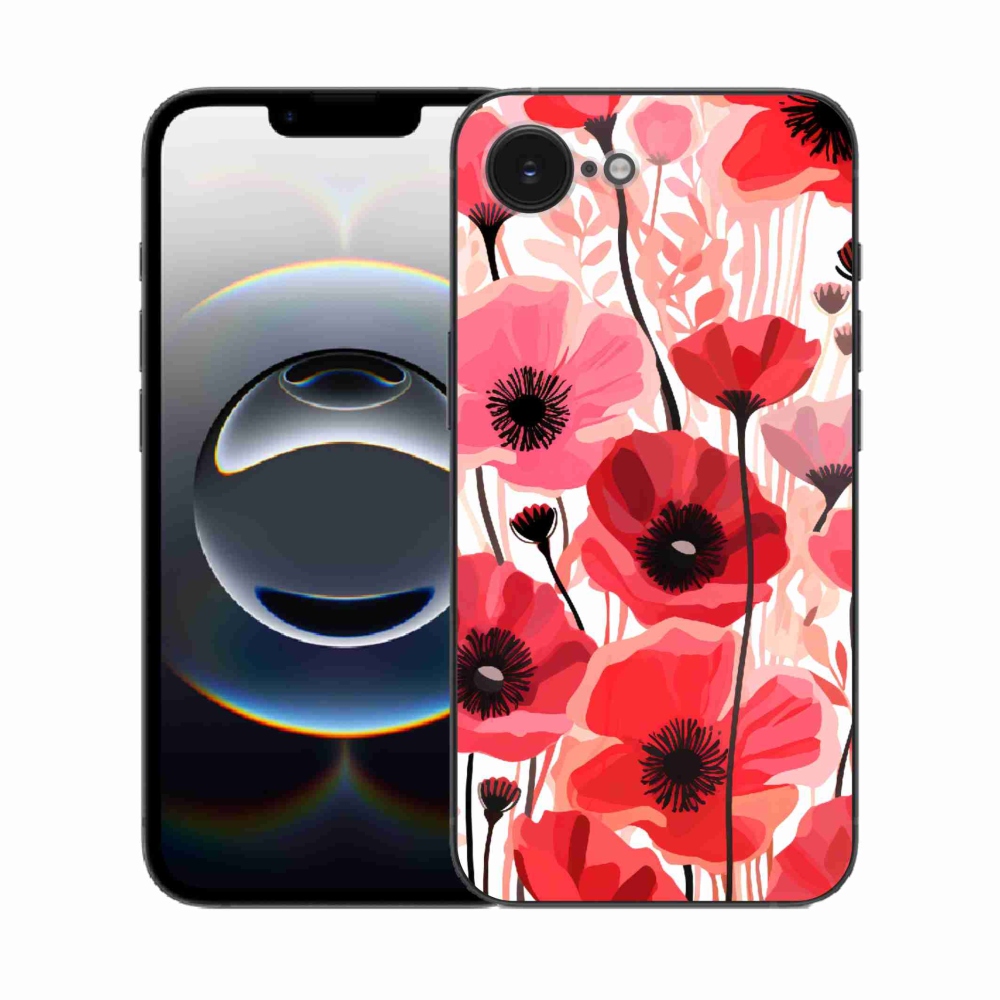 Zselés borítás mmCase iPhone 16e készülékhez - mákos 1