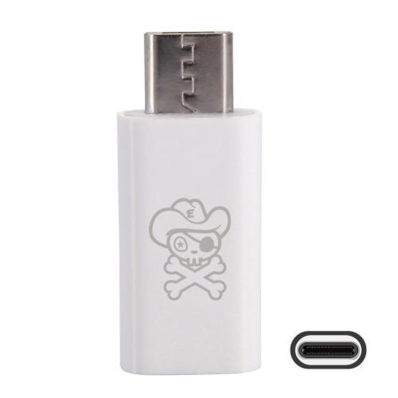 Kalóz USB Type-C 3.1-ről micro USB-re adapter - fehér