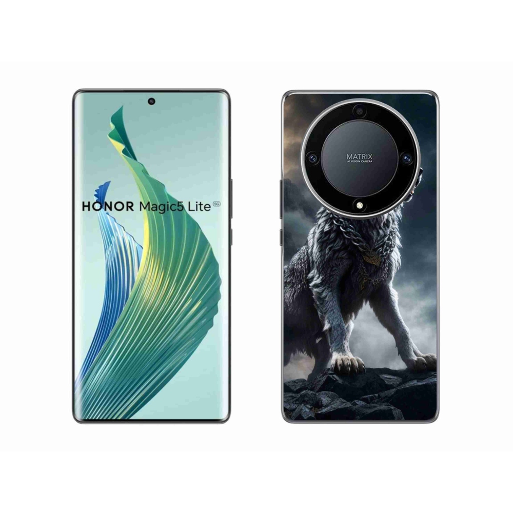 Zselés borítás mmCase a Honor Magic 5 Lite 5G számára - farkas 1