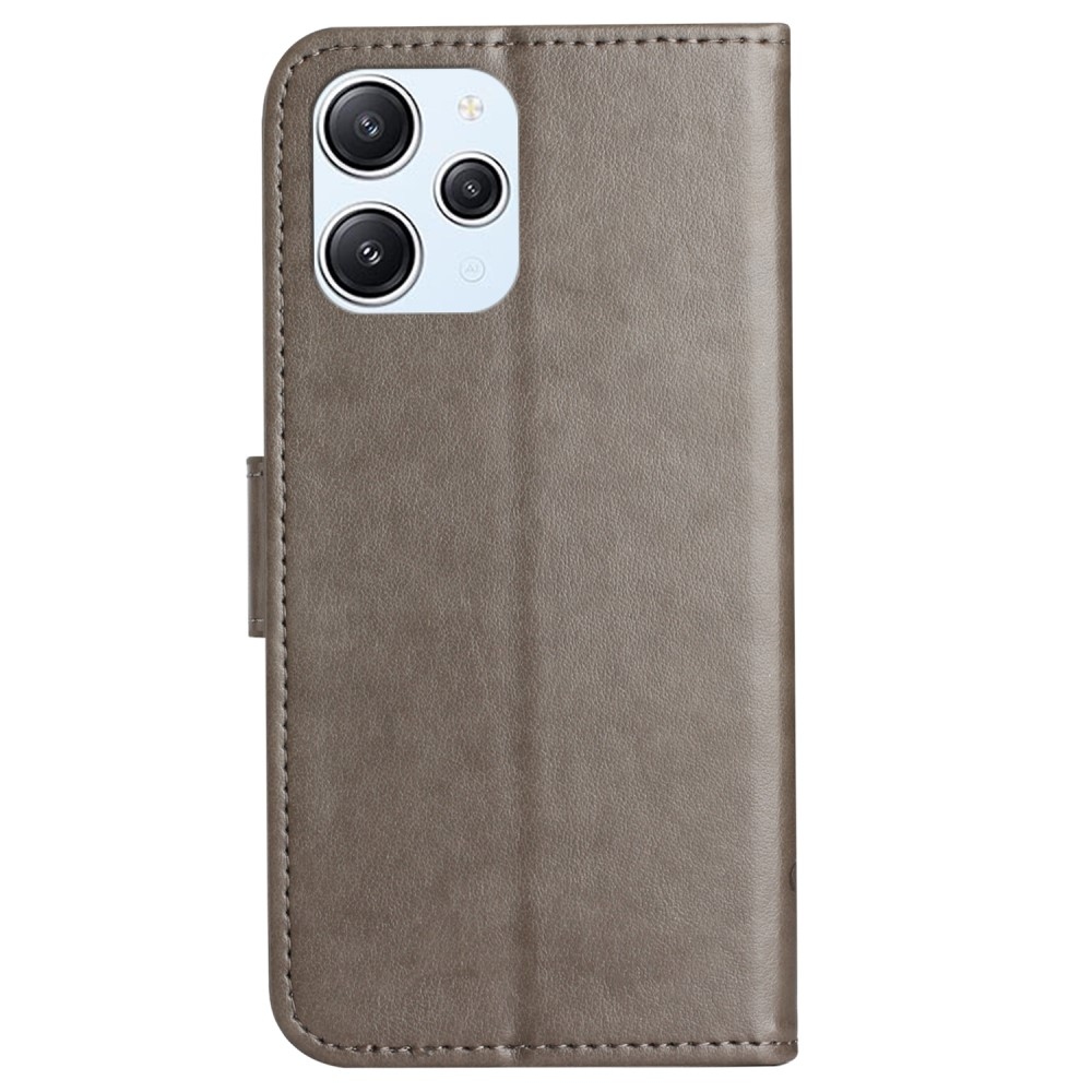 Virágos könyv tok a Xiaomi Redmi 12 4G/5G készülékhez - szürke