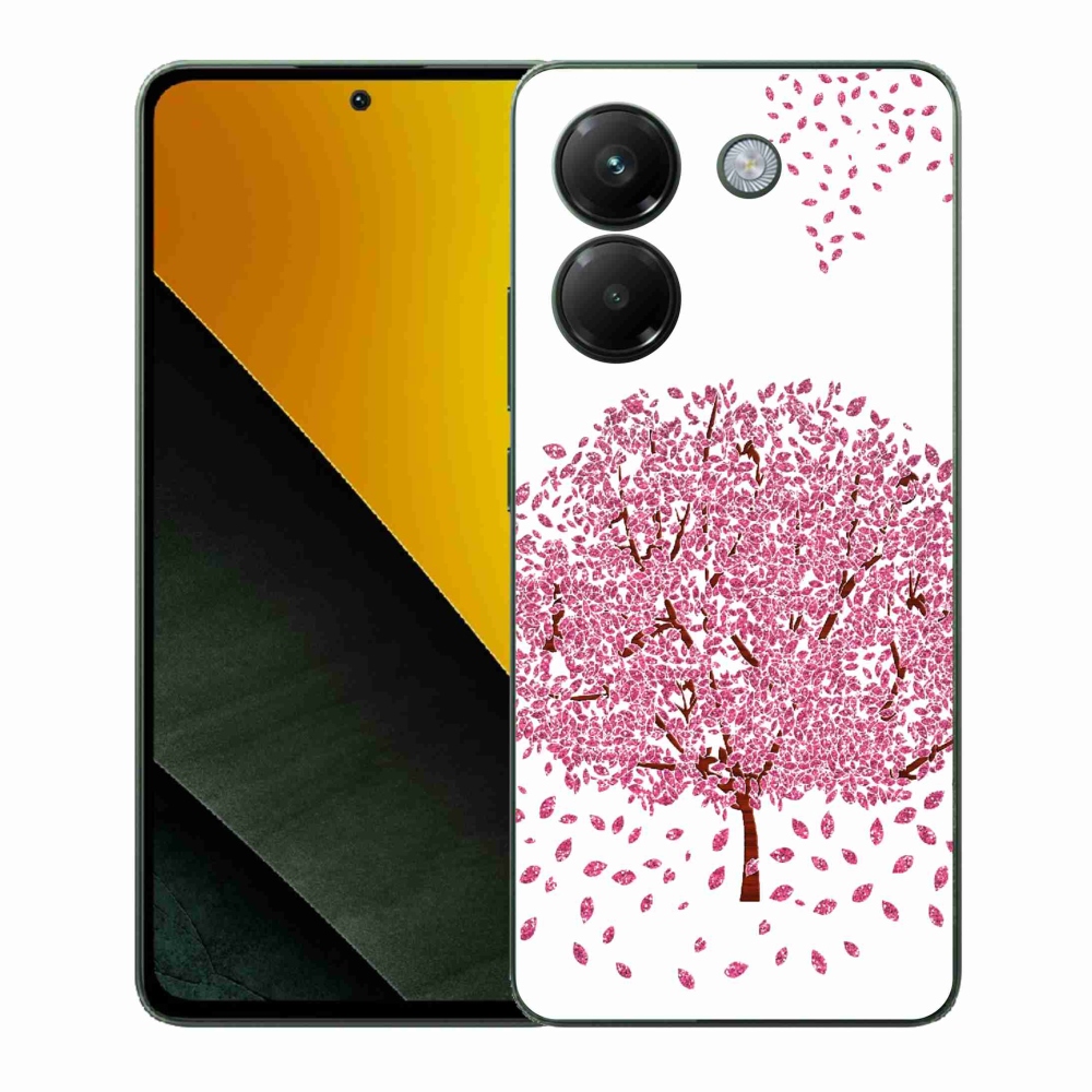 Gél borítás mmCase a Xiaomi Poco M7 Pro 5G számára - rajzfilmfa levelekkel