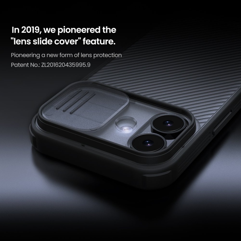 Nillkin CamShield PRO hátlap az Apple iPhone 17 készülékhez Átlátszó Fekete