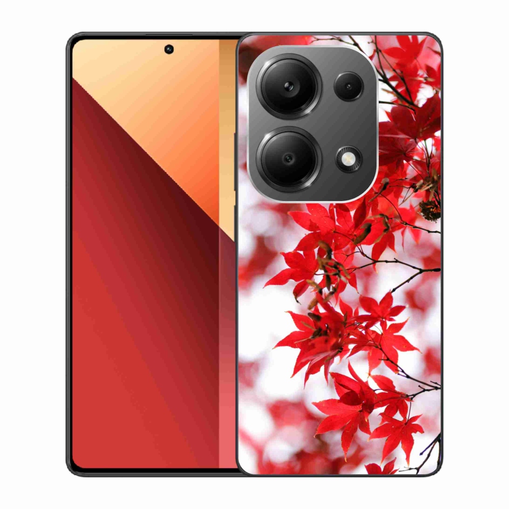 Gél borítás mmCase a Xiaomi Redmi Note 13 Pro 4G/Poco M6 Pro számára - piros levelek